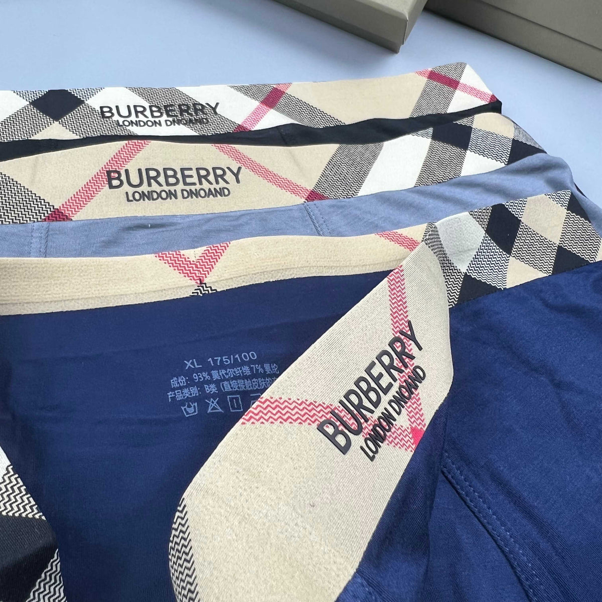 Burberry Grey Cream Diagonal Check Waist Boxer Briefs, image 7