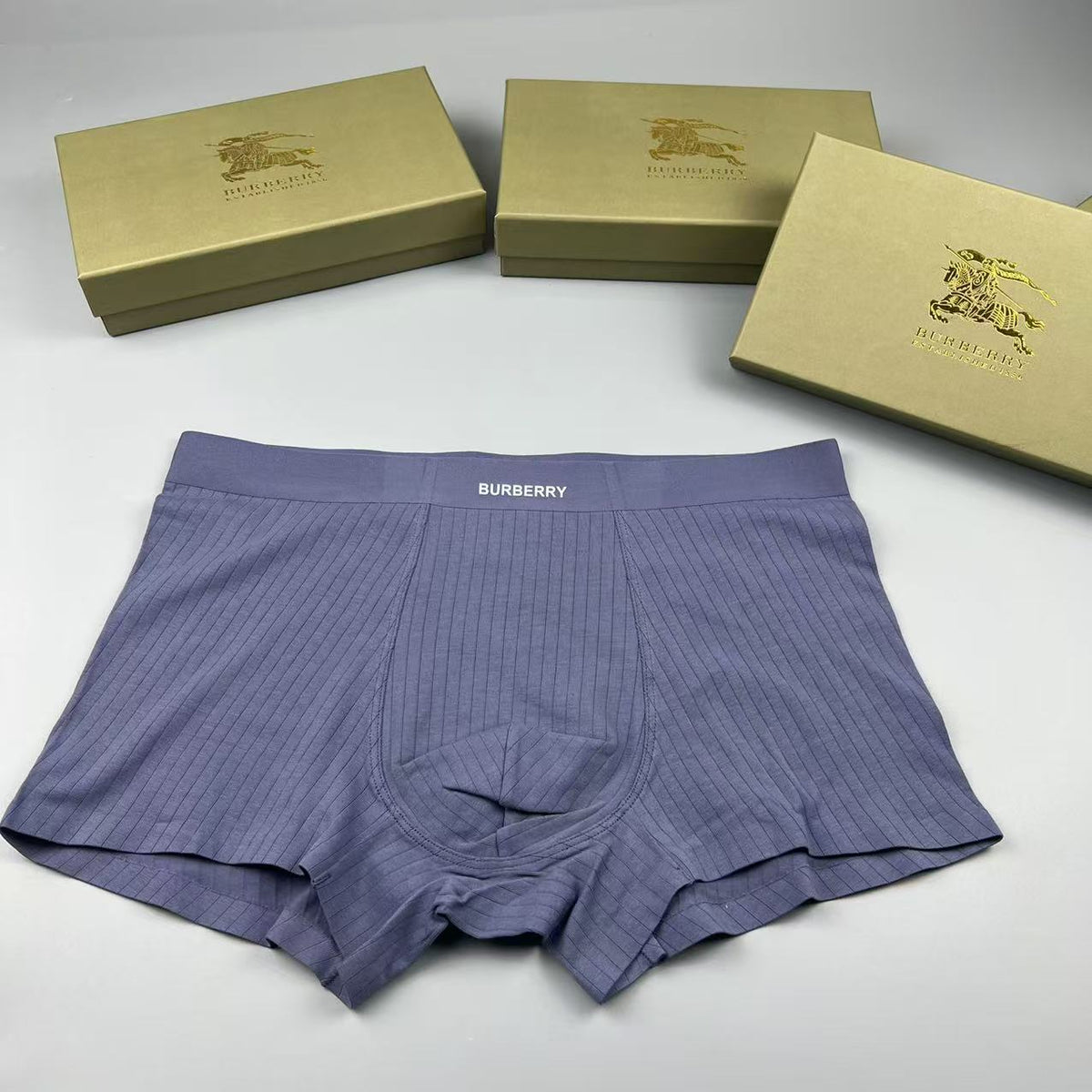 Burberry Black Fine White Waist Text Boxer Briefs, image 2