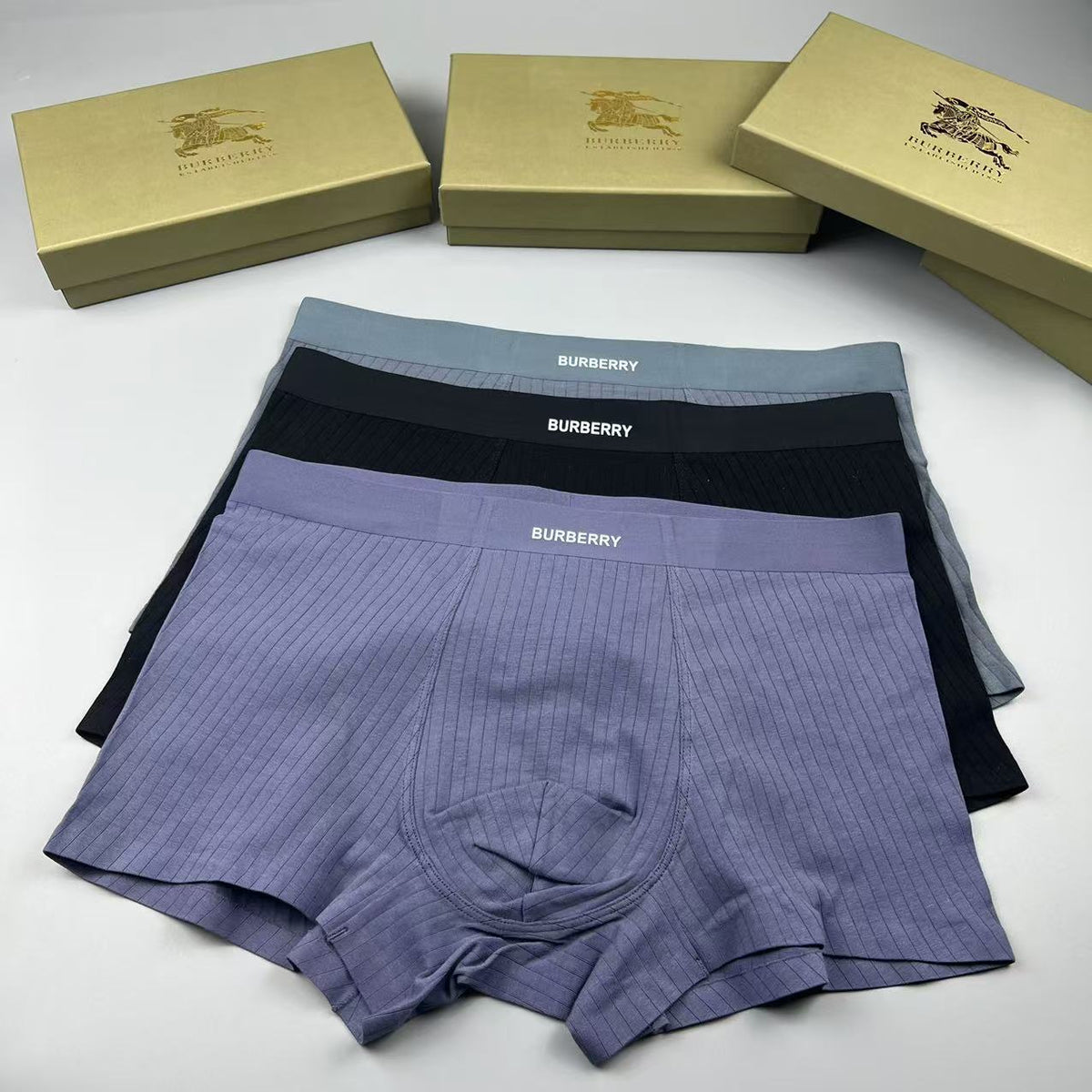 Burberry Black Fine White Waist Text Boxer Briefs, image 6