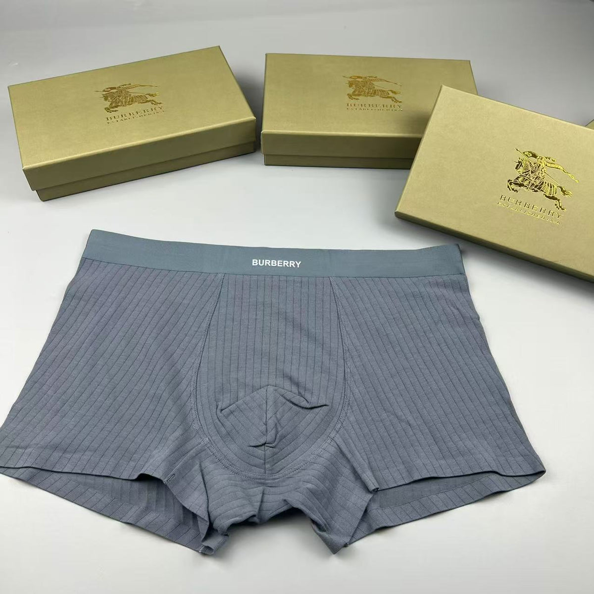 Burberry Black Fine White Waist Text Boxer Briefs, image 3