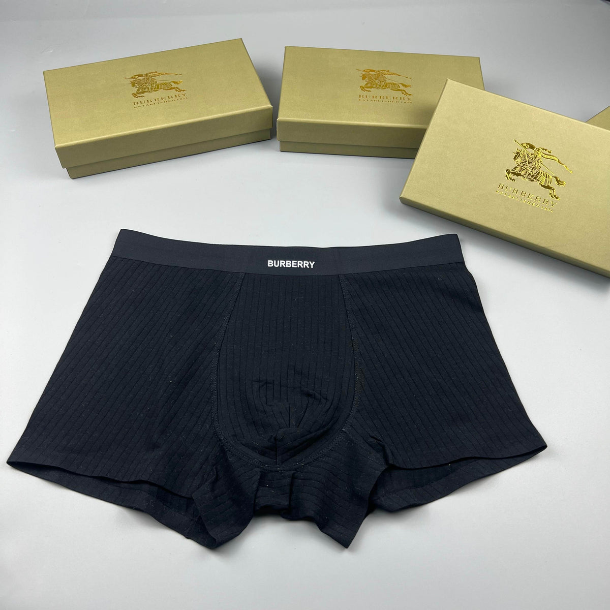 Burberry Black Fine White Waist Text Boxer Briefs, image 1