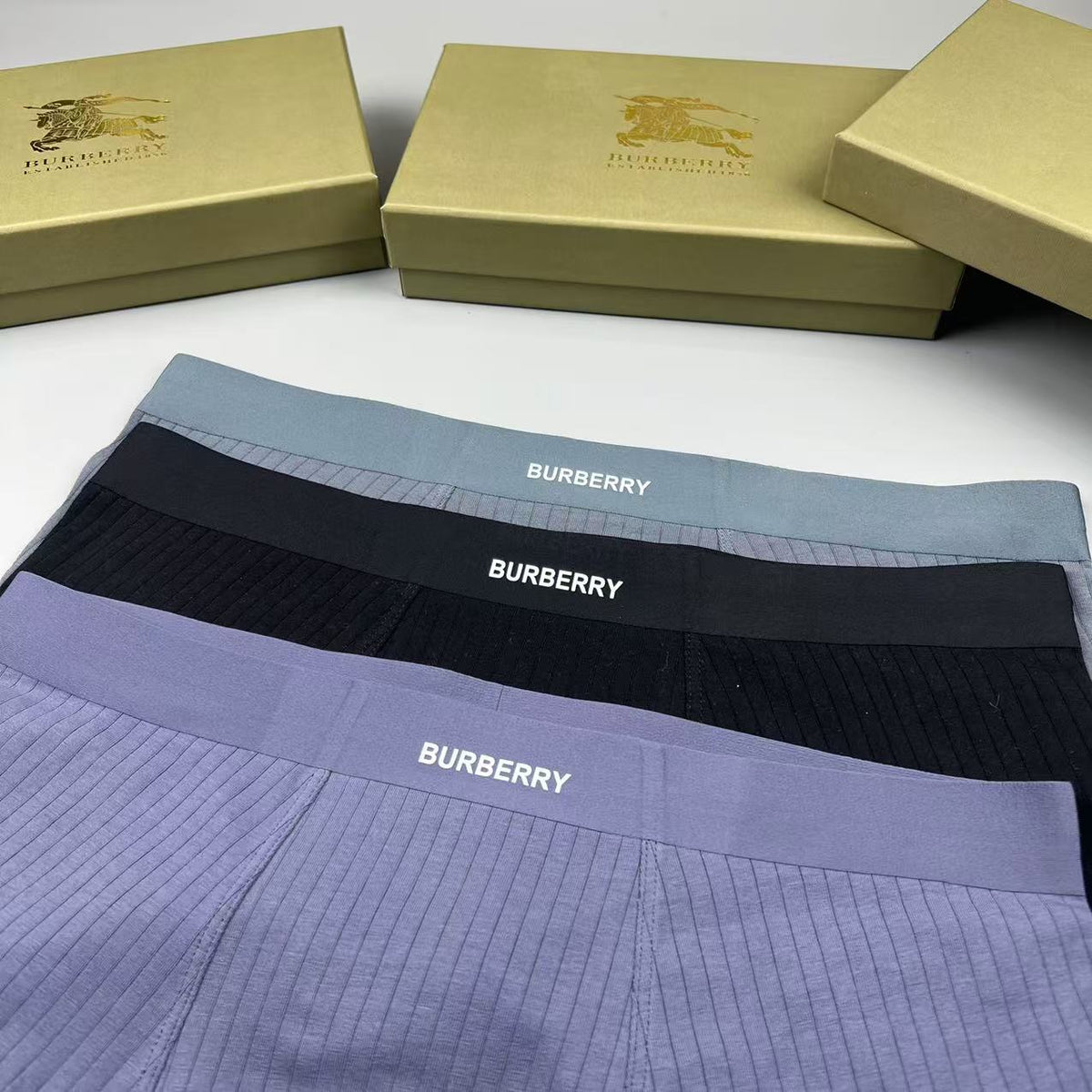 Burberry Black Fine White Waist Text Boxer Briefs, image 8