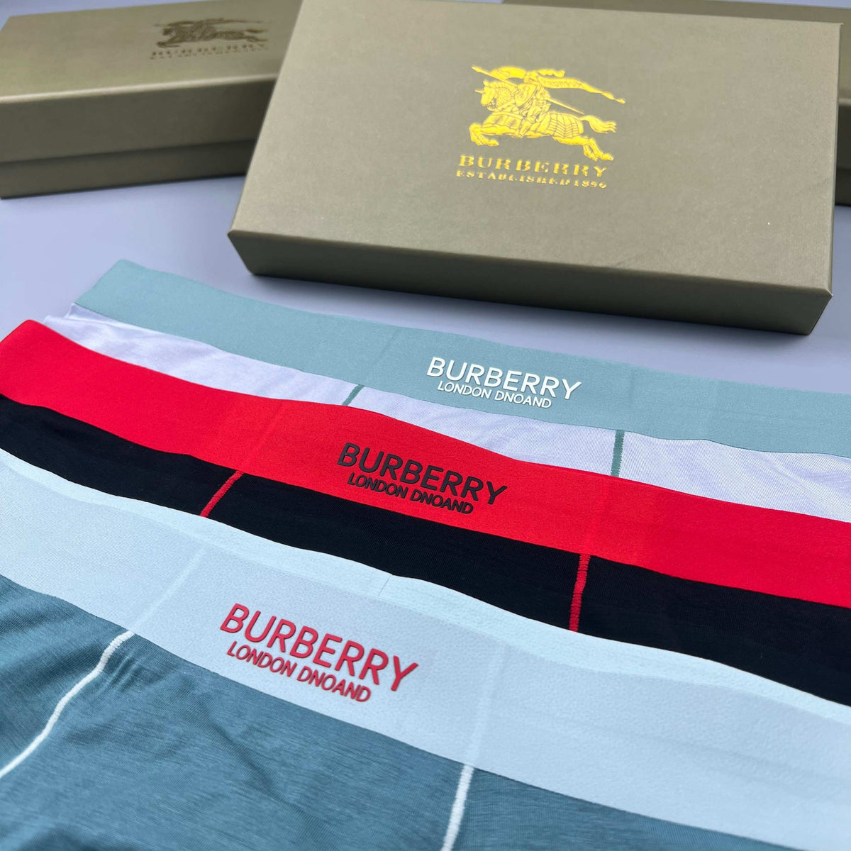 Burberry Black Red Contrast Front Seam Boxer Briefs, image 7