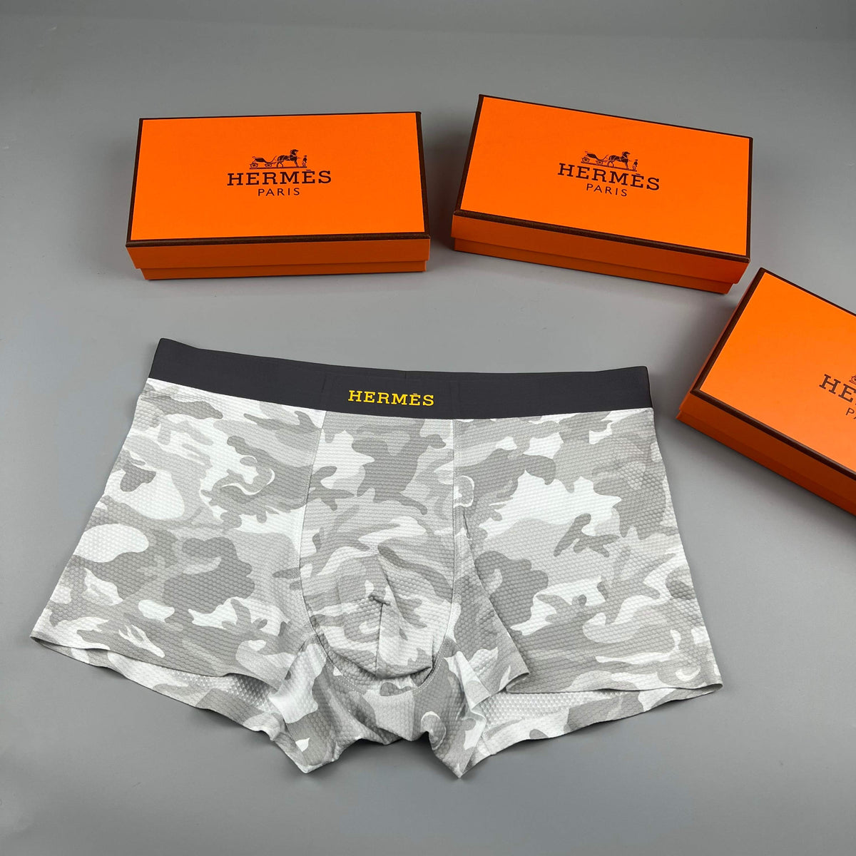 Hermès Beige Camouflage Small Motif Boxer Briefs, image 2