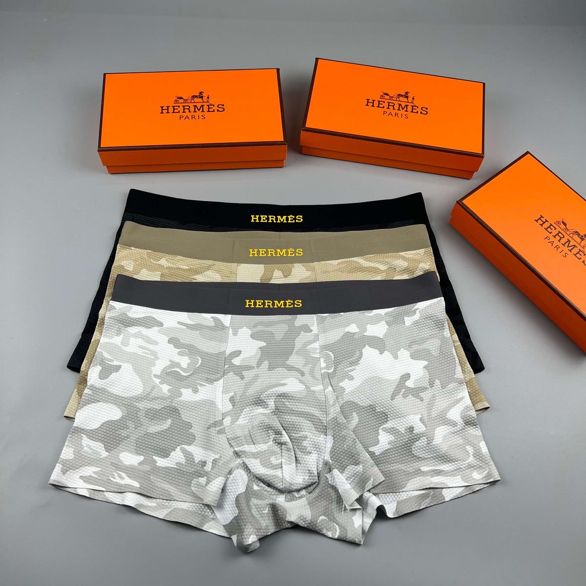 Hermès Beige Camouflage Small Motif Boxer Briefs, image 5