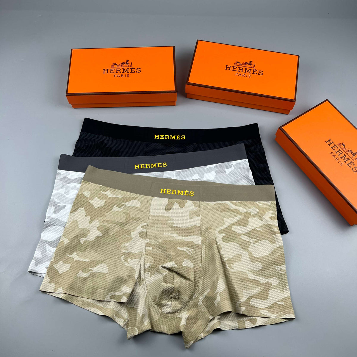 Hermès Beige Camouflage Small Motif Boxer Briefs, image 4