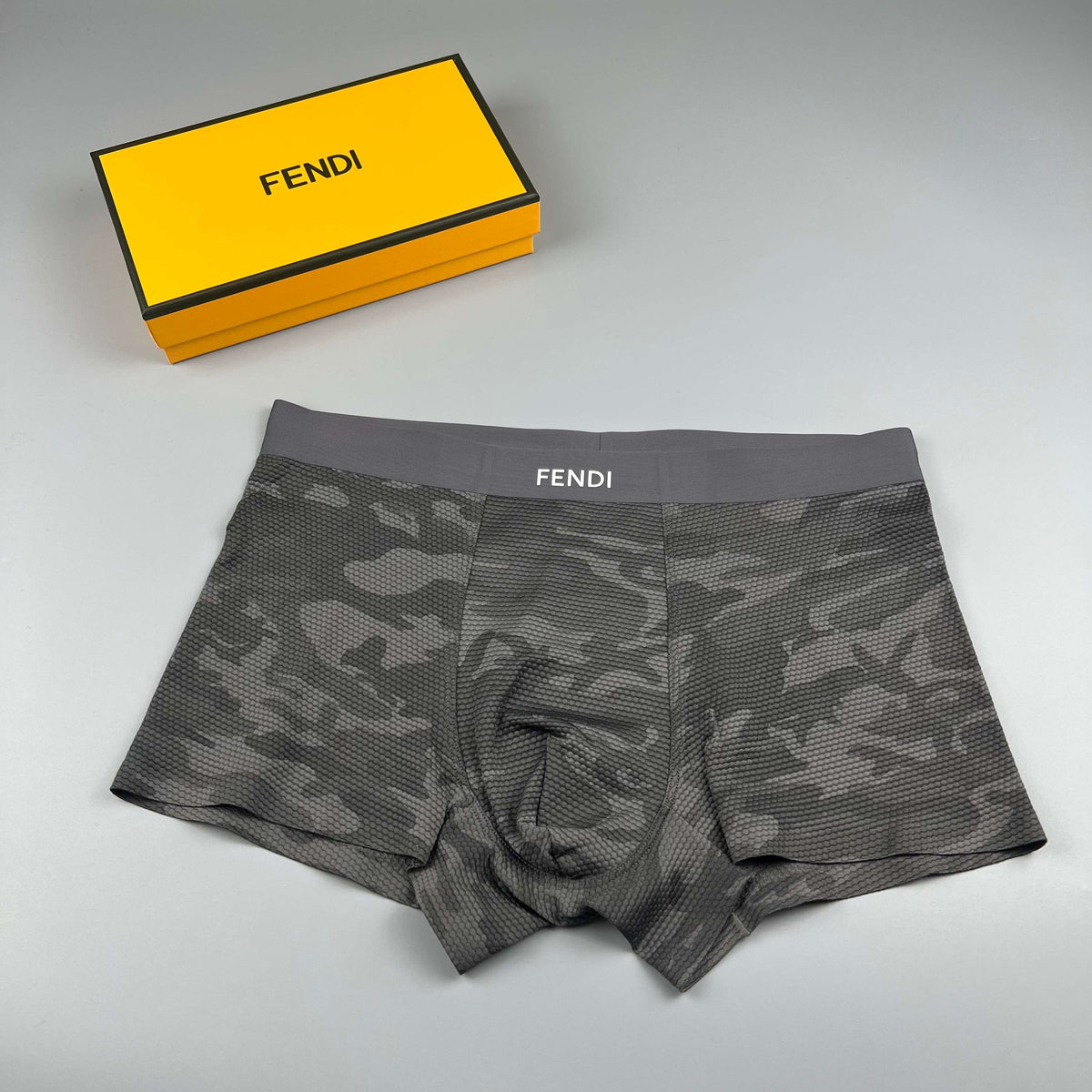 Fendi Dark Grey Tonal Camouflage Boxer Briefs, image 2