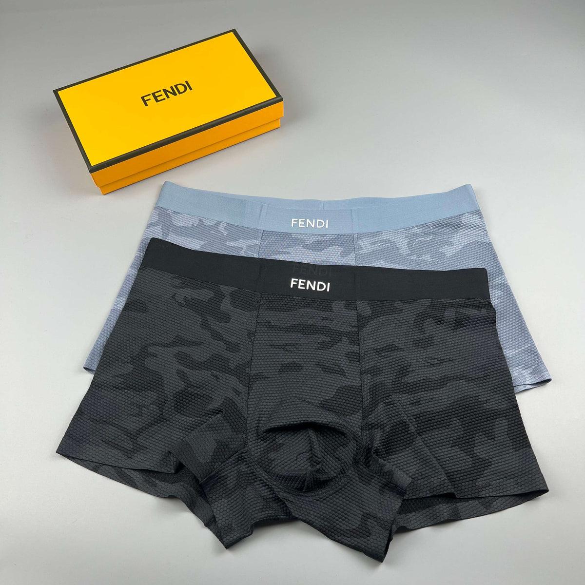 Fendi Dark Grey Tonal Camouflage Boxer Briefs, image 5