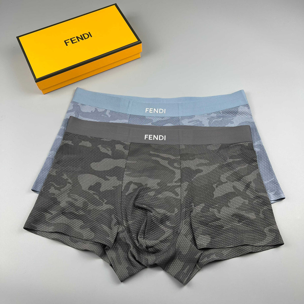 Fendi Dark Grey Tonal Camouflage Boxer Briefs, image 4