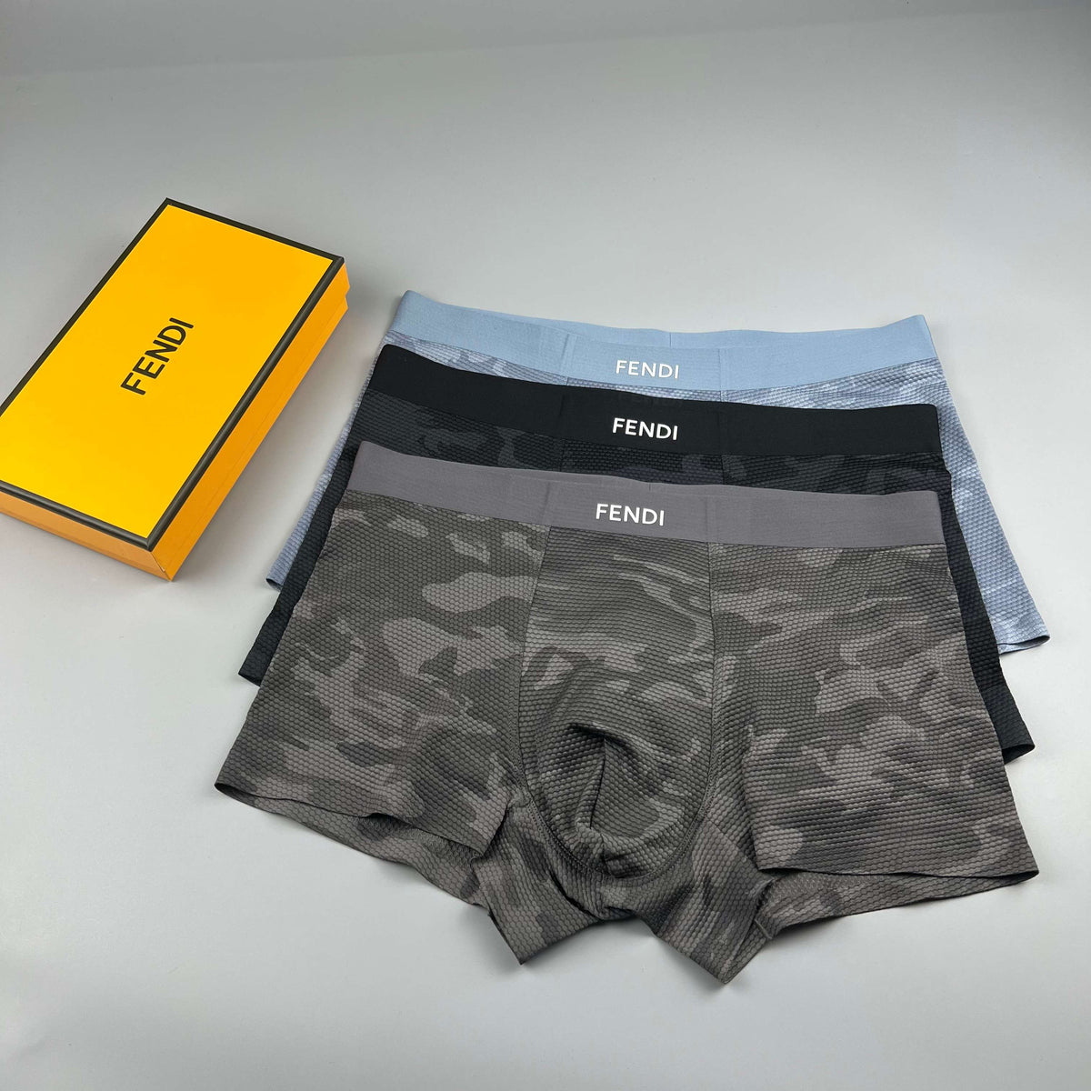 Fendi Dark Grey Tonal Camouflage Boxer Briefs, image 7