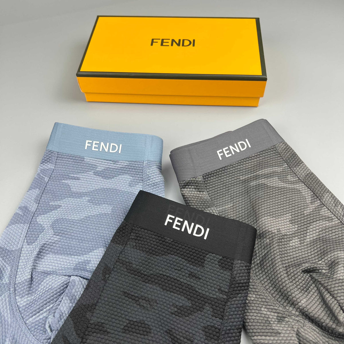 Fendi Dark Grey Tonal Camouflage Boxer Briefs, image 8