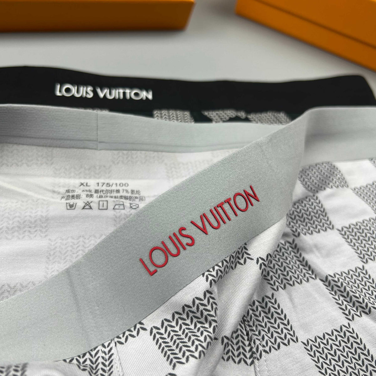 Louis Vuitton Grey White Checkerboard Pattern Boxer Briefs, image 6