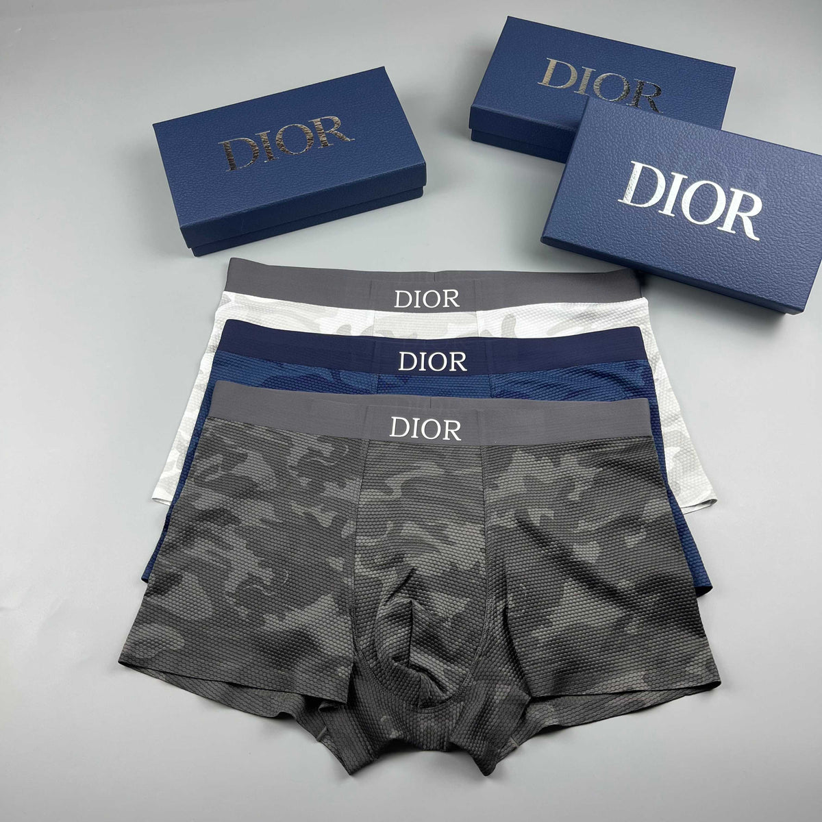 Dior Blue Tonal Camouflage Boxer Briefs, image 4