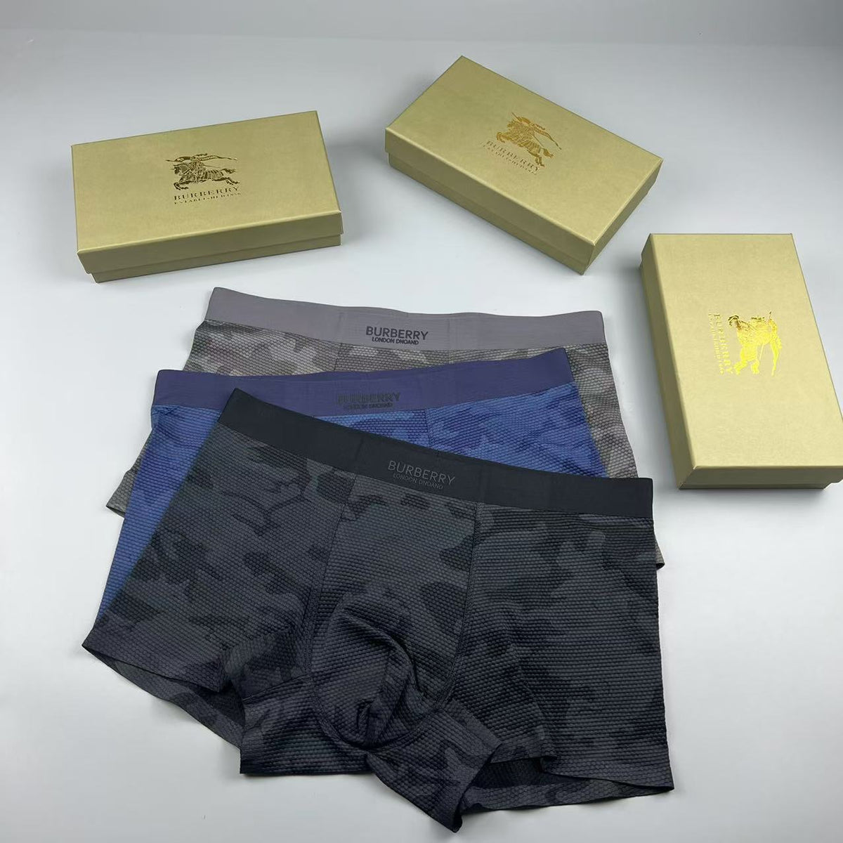 Burberry Black Tonal Camouflage Boxer Briefs, image 3