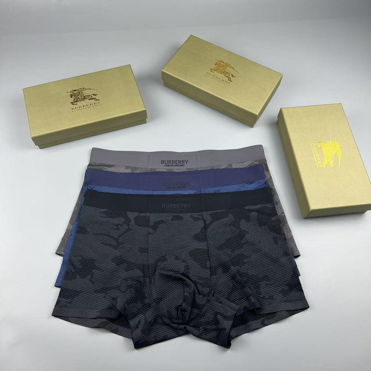 Burberry Black Tonal Camouflage Boxer Briefs, image 5