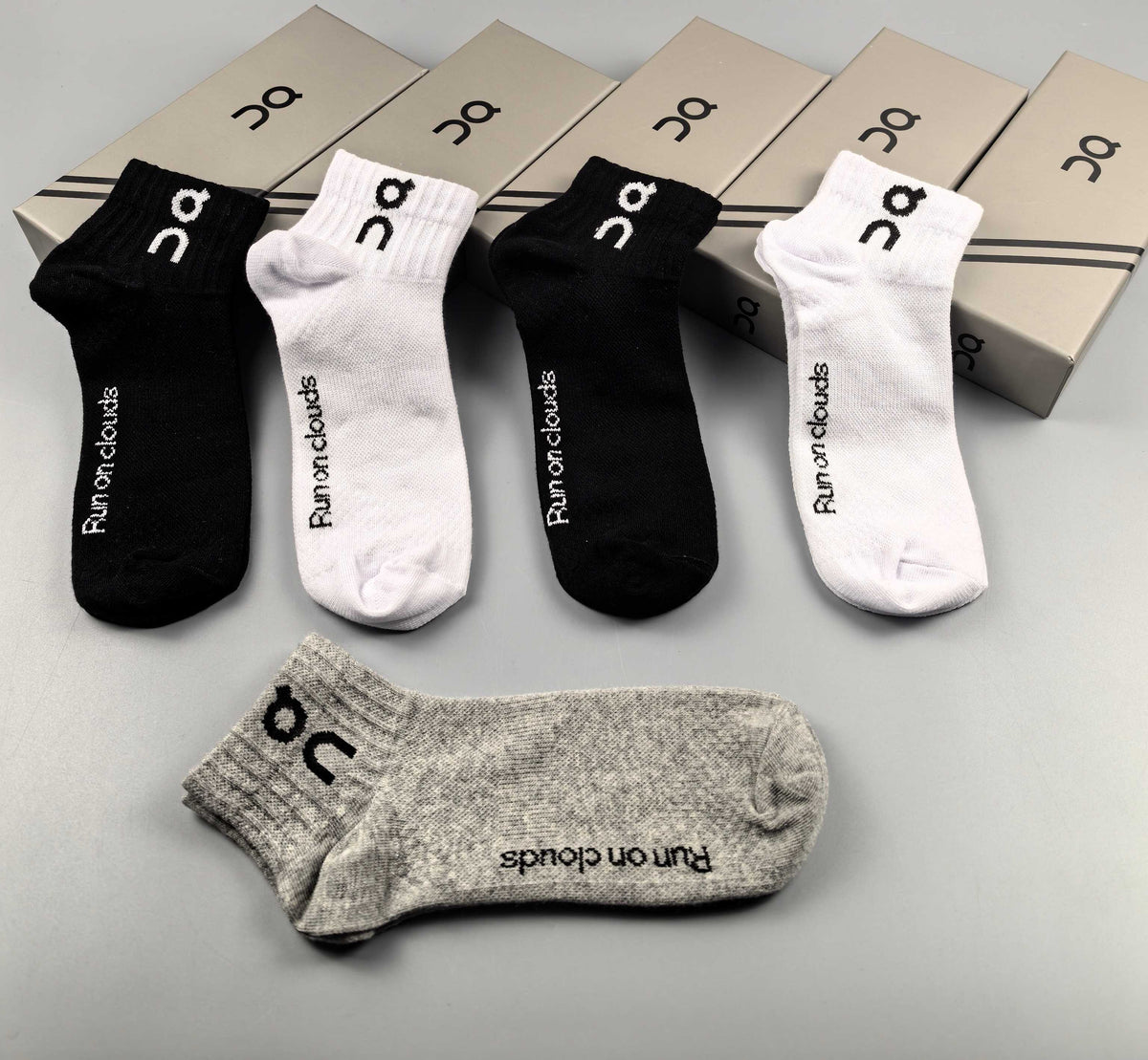 On Neutral Mix Logo Low-Cut Socks, Box of 5 Pairs, gallery image 3