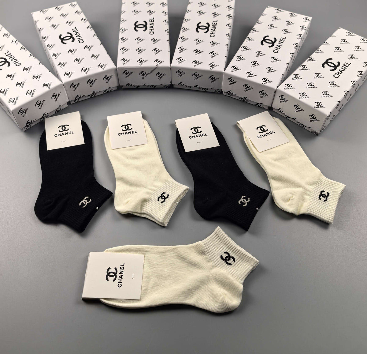 CHANEL Compact Letter Motif Short Socks, gallery image 2