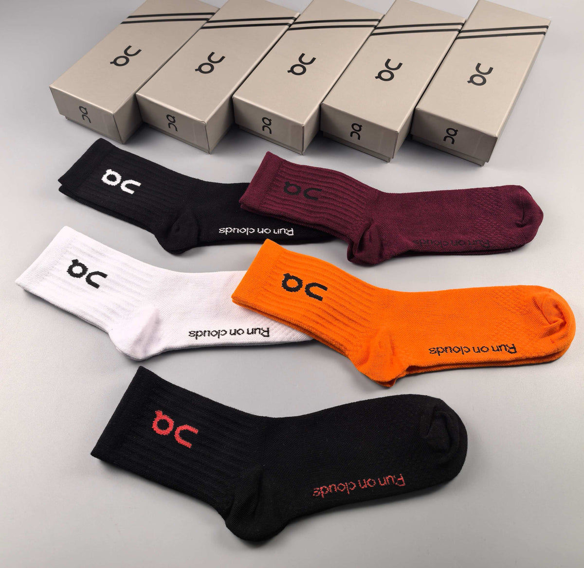 On Colour Mix Logo Low-Cut Socks, Box of 5 Pairs, gallery image 4