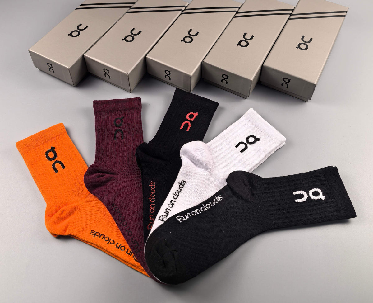 On Colour Mix Logo Low-Cut Socks, Box of 5 Pairs, gallery image 7