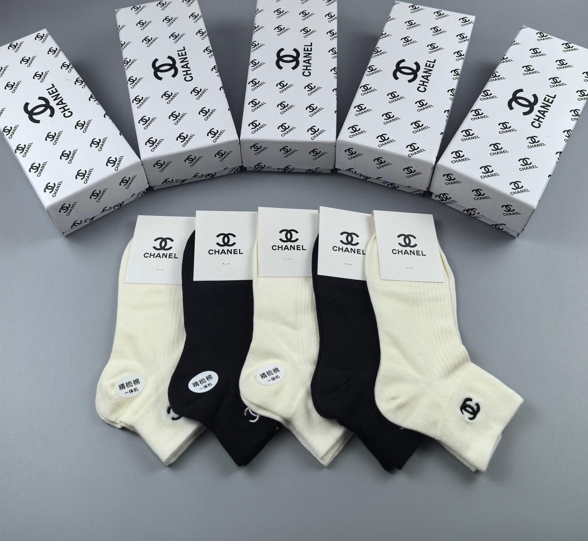 CHANEL Outline Emblem Short Socks, gallery image 2