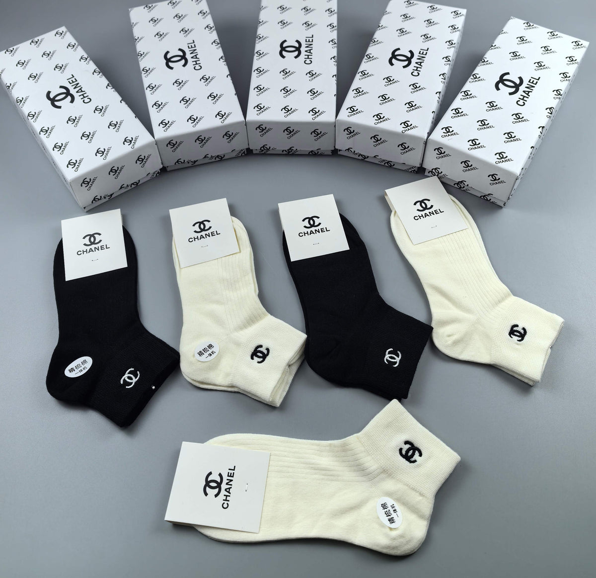 CHANEL Outline Emblem Short Socks, gallery image 5
