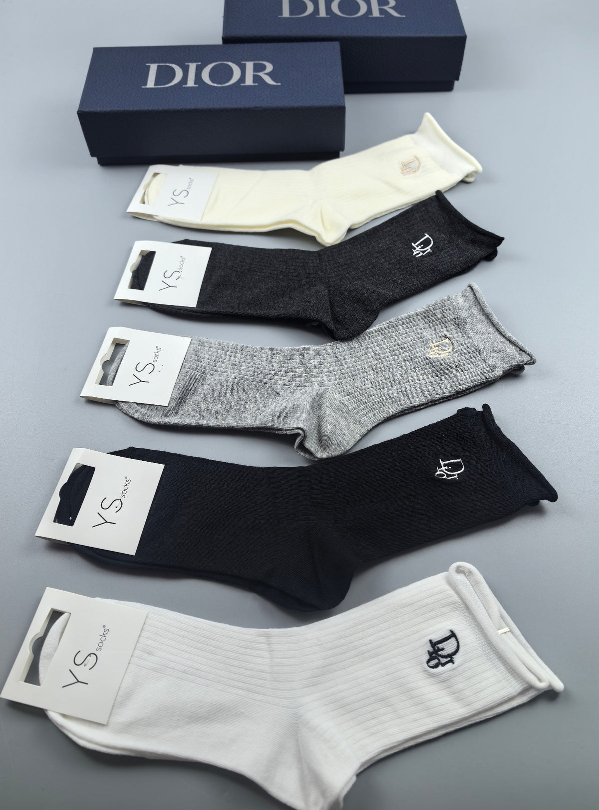 Dior Neutral Broad Product Labels Ankle Socks, image 1