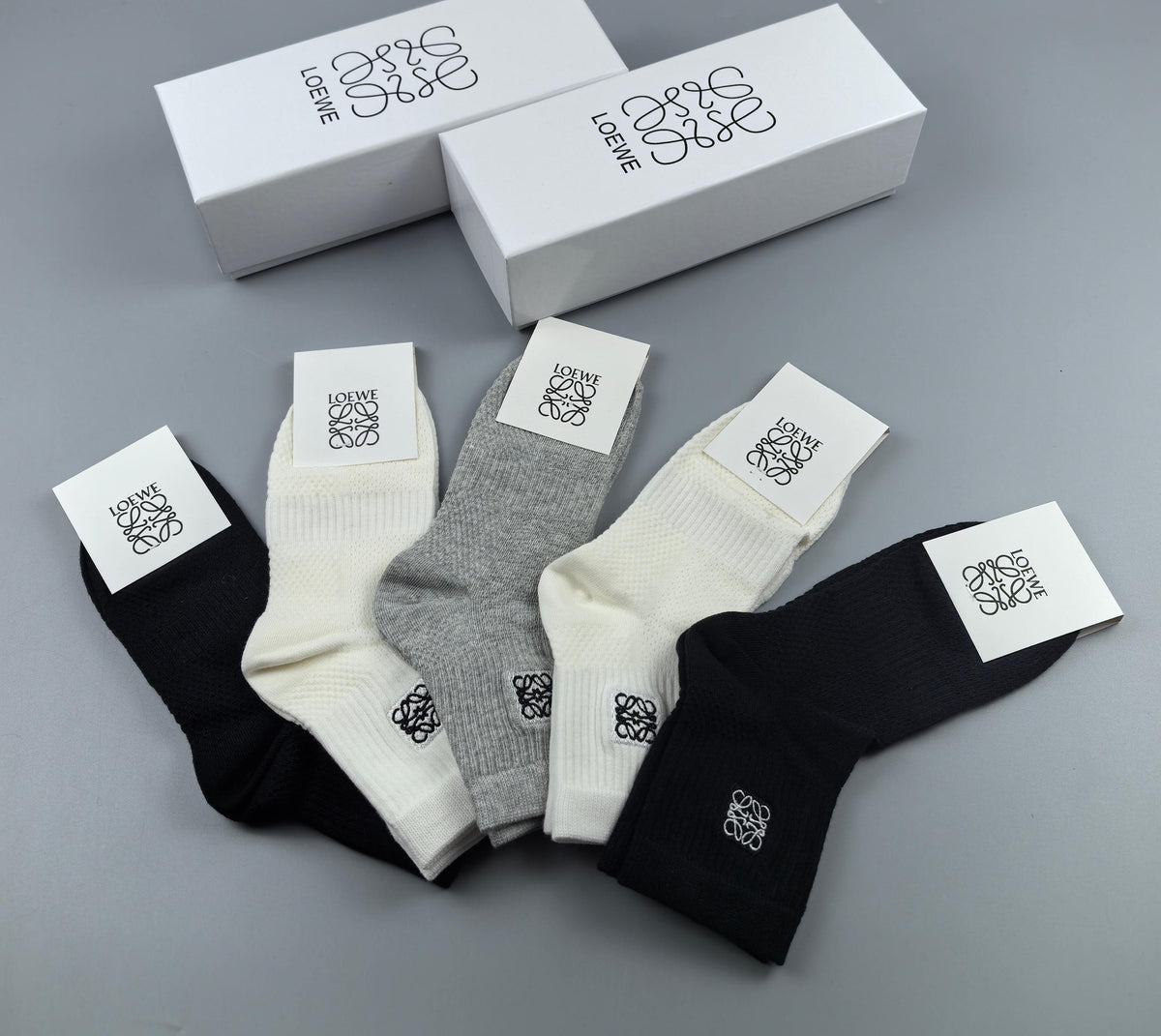 LOEWE Small Emblem Neutral Ankle Socks, gallery image 2