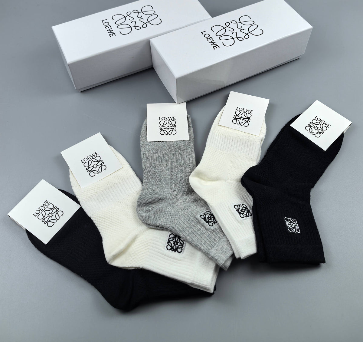 LOEWE Small Emblem Neutral Ankle Socks, gallery image 3