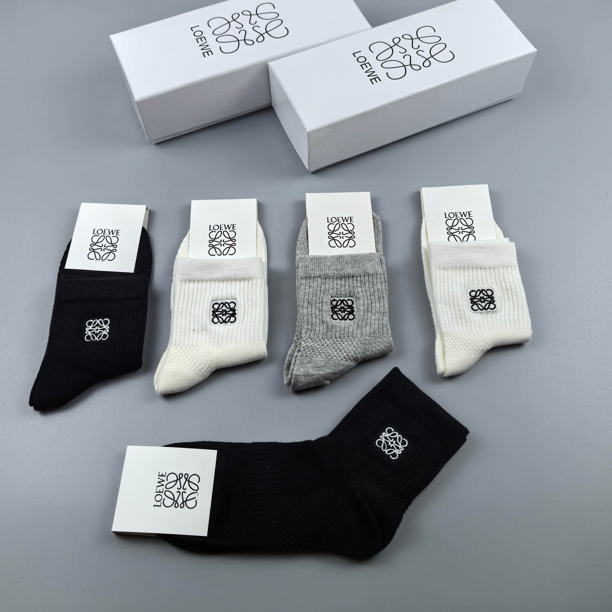 LOEWE Small Emblem Neutral Ankle Socks, gallery image 5