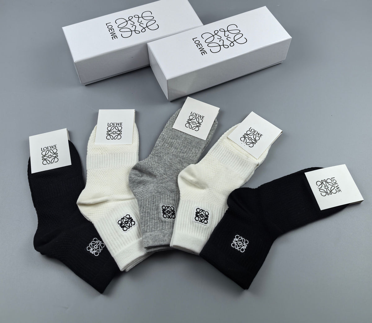 LOEWE Small Emblem Neutral Ankle Socks, gallery image 7
