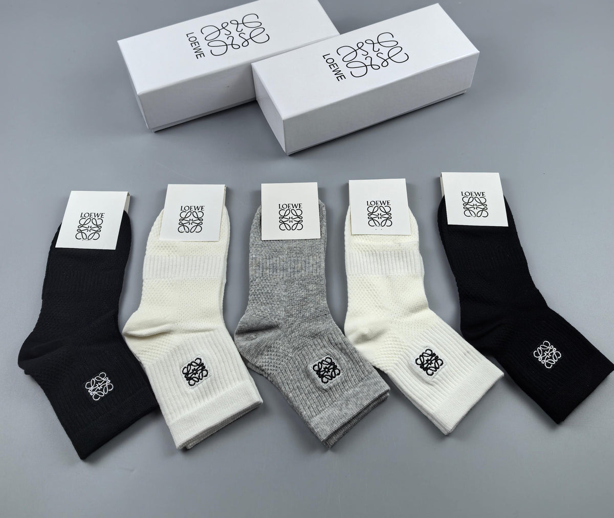 LOEWE Small Emblem Neutral Ankle Socks, gallery image 9