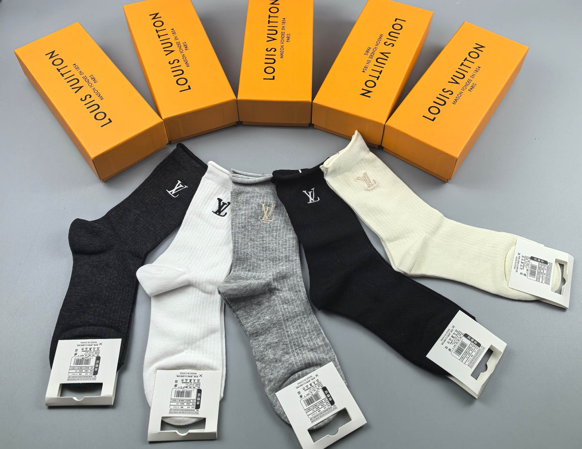 Louis Vuitton Neutral Fine Ribbed Ankle Mix Ankle Socks, image 5