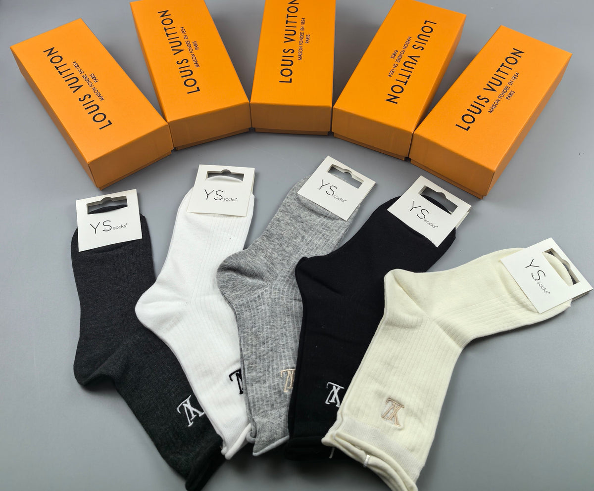 Louis Vuitton Neutral Fine Ribbed Ankle Mix Ankle Socks, image 7