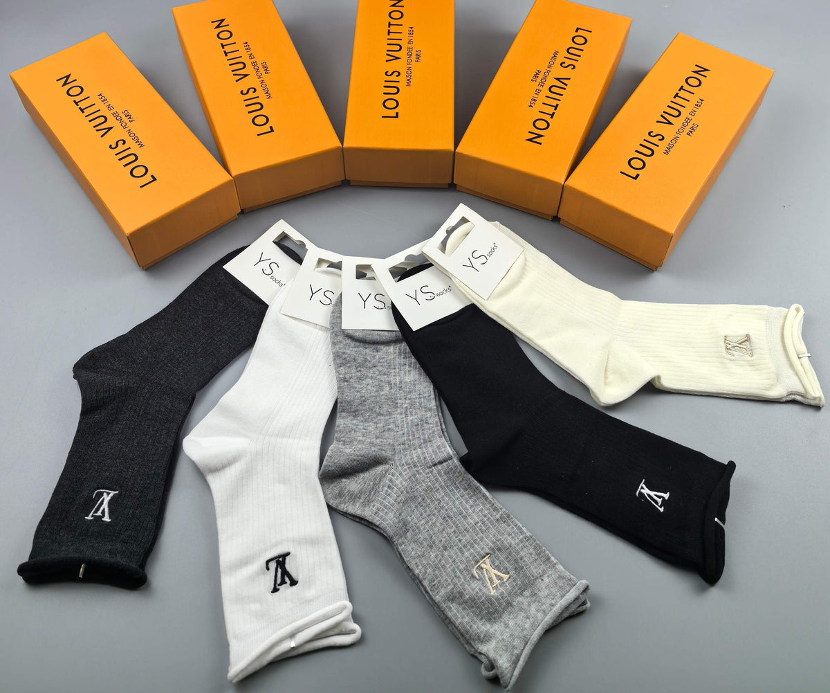 Louis Vuitton Neutral Fine Ribbed Ankle Mix Ankle Socks, image 8