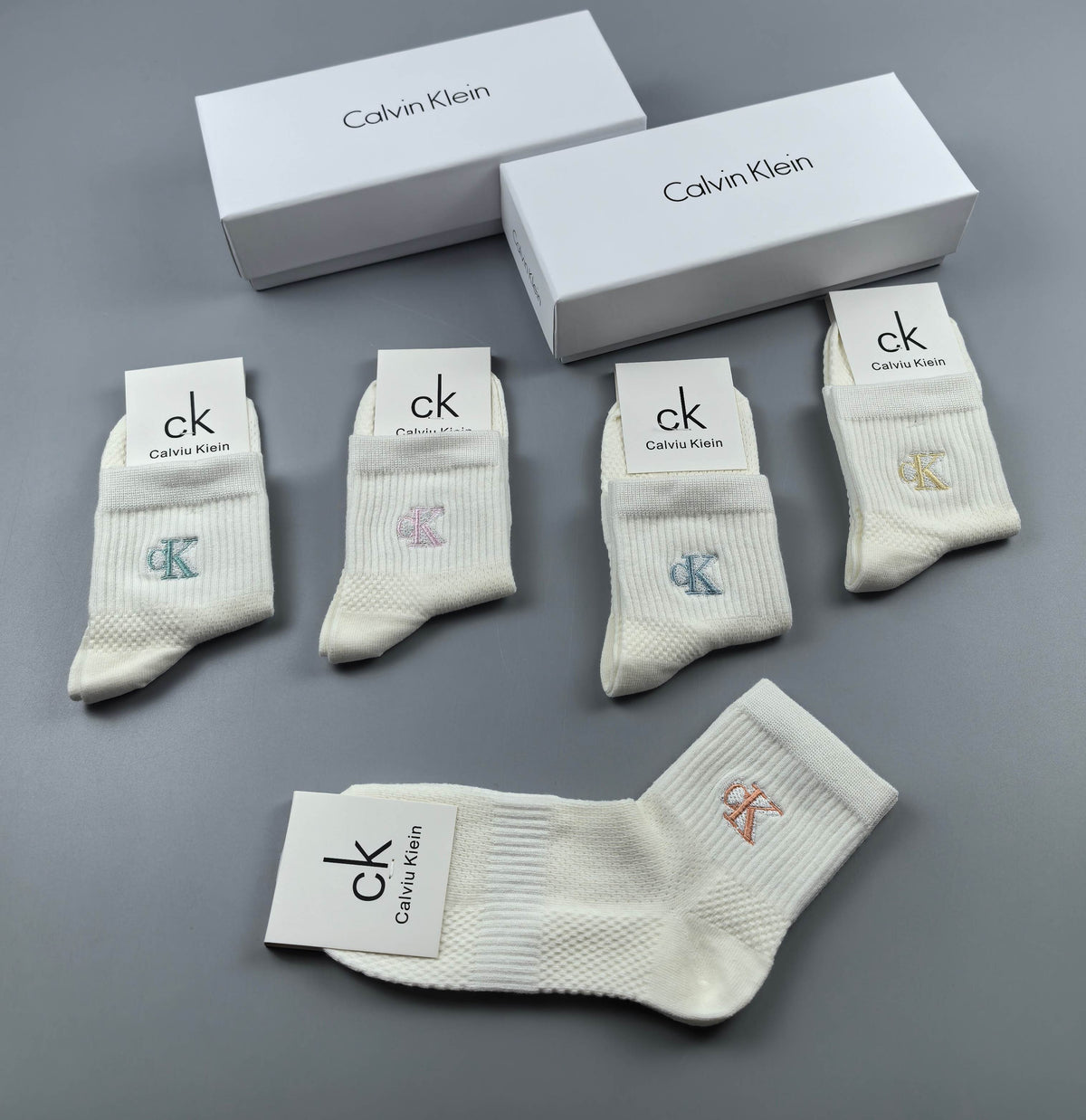 Calvin Klein White Small Motif Assortment Ankle Socks, image 5