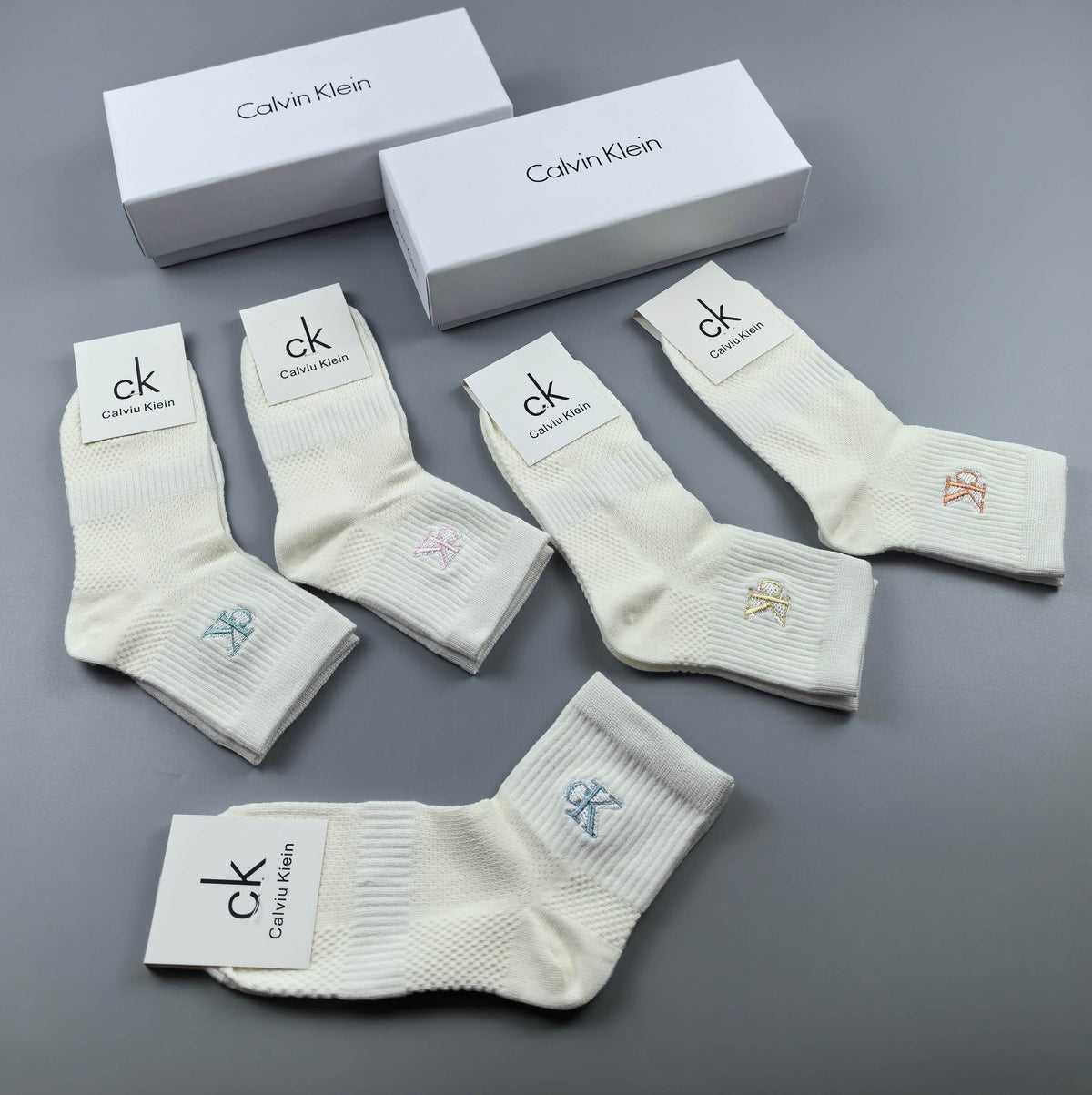 Calvin Klein White Small Motif Assortment Ankle Socks, image 2