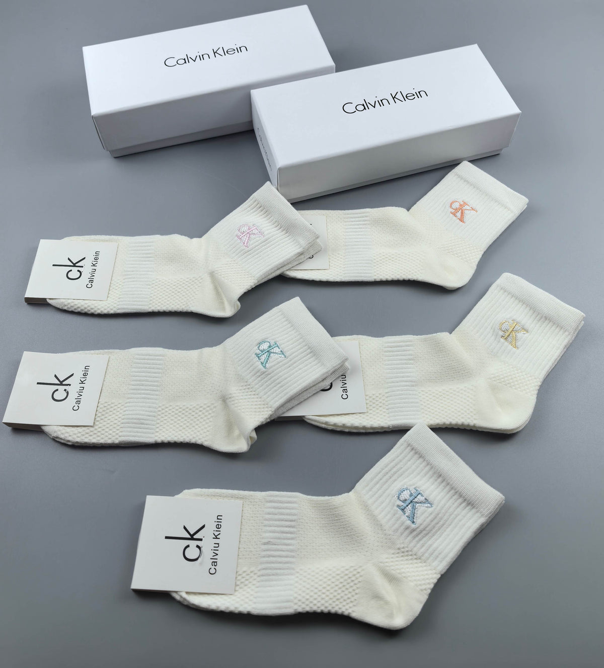 Calvin Klein White Small Motif Assortment Ankle Socks, image 3