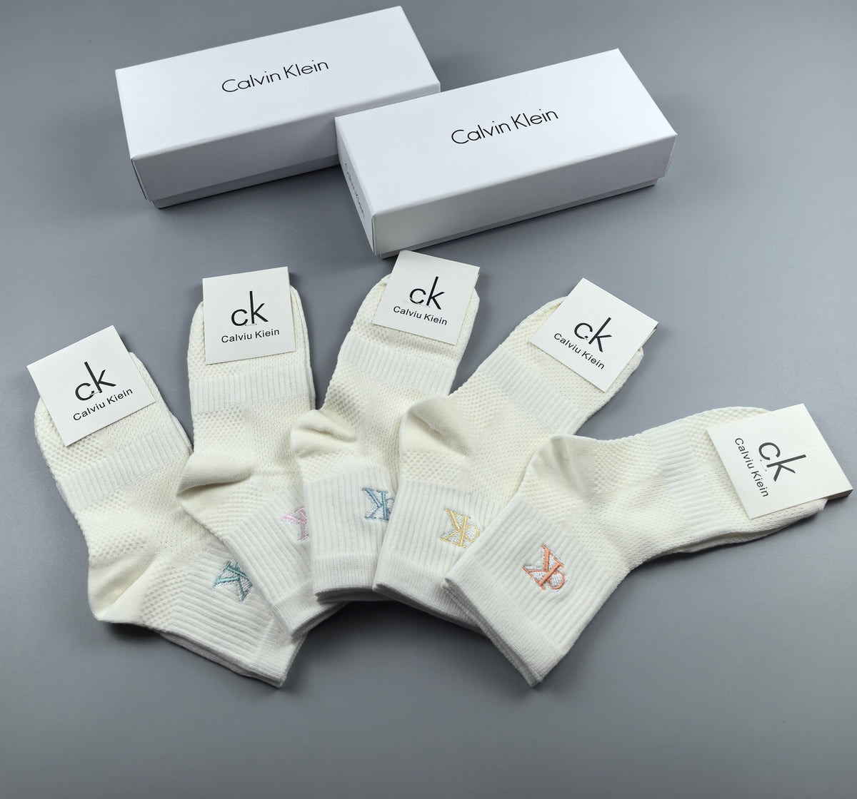 Calvin Klein White Small Motif Assortment Ankle Socks, image 7