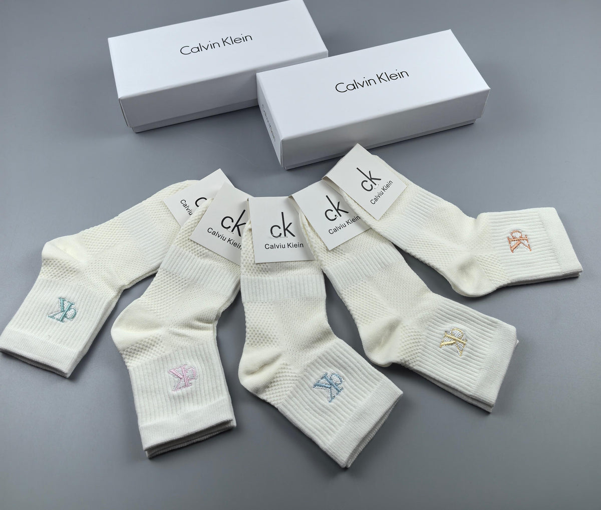 Calvin Klein White Small Motif Assortment Ankle Socks, image 8