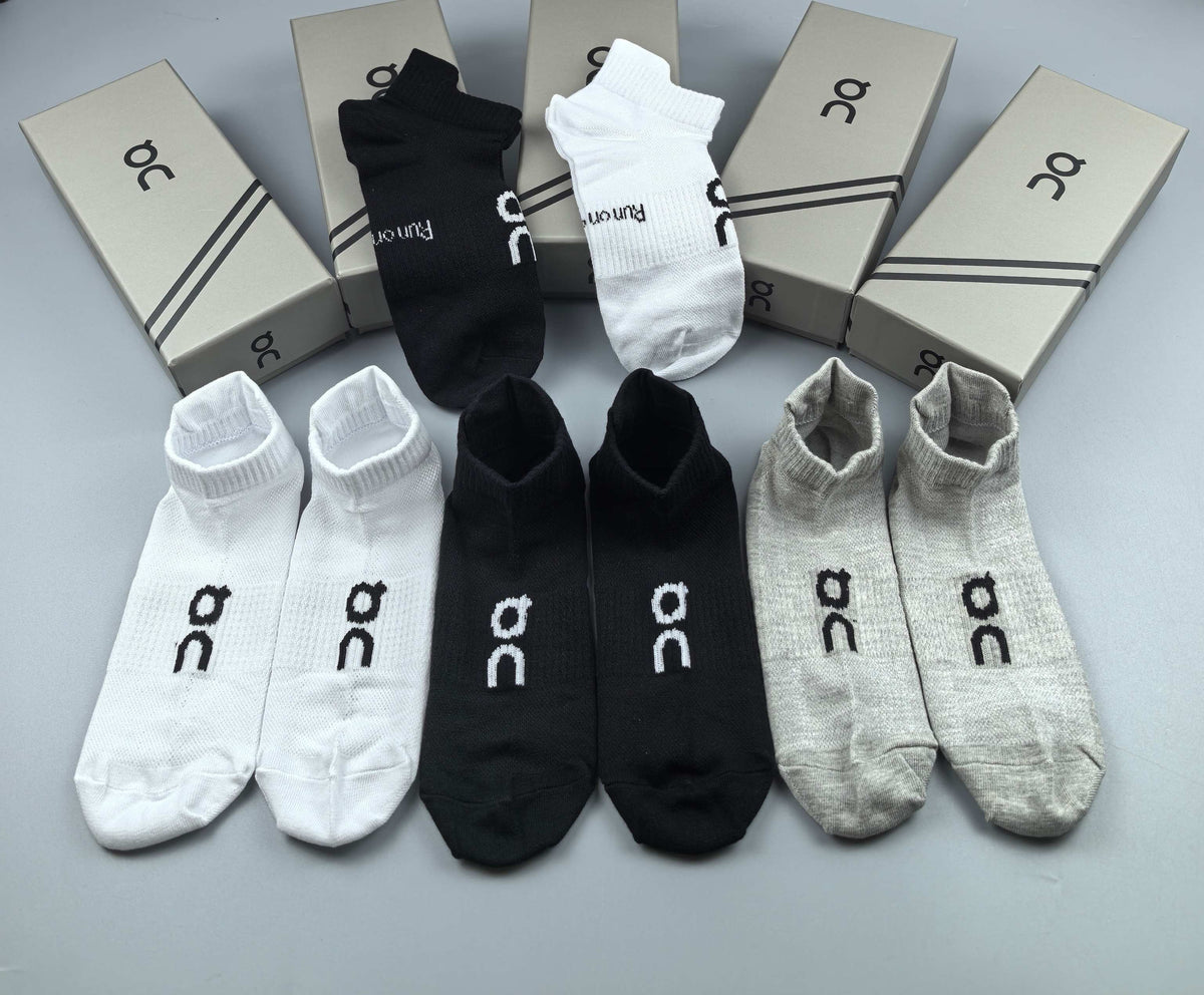 On White Logo No-Show Socks, Box of 5 Pairs, gallery image 5