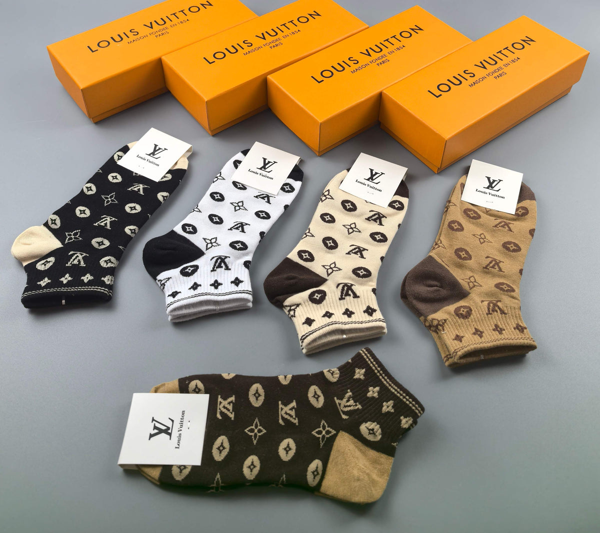 Louis Vuitton Earthy Allover Flowers Crew Socks, image 3