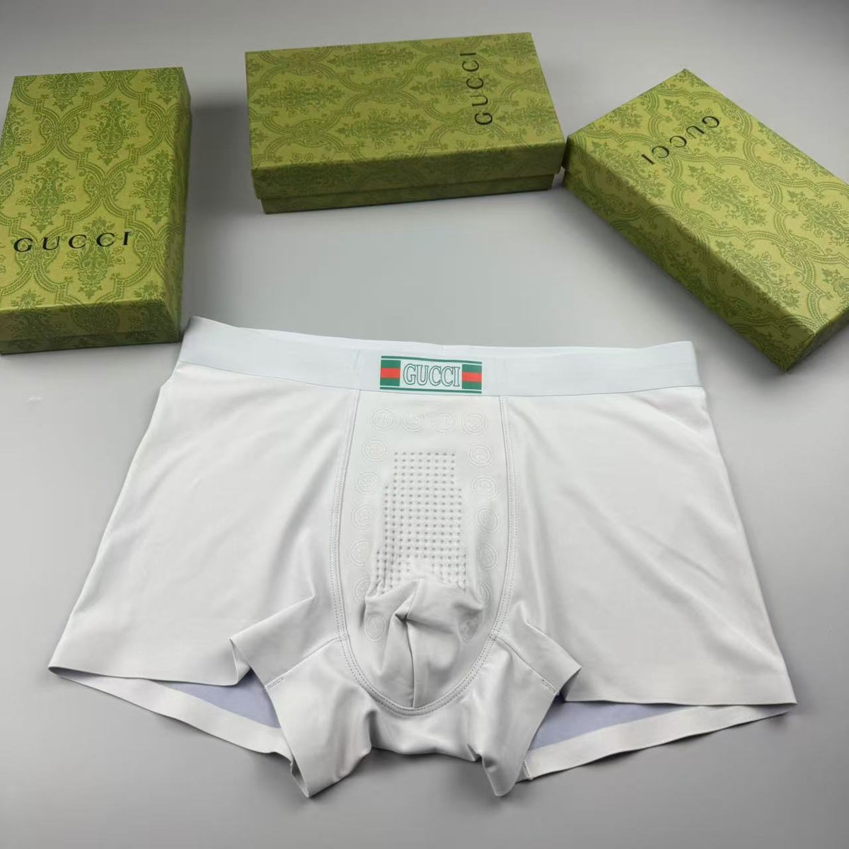 Gucci White Gold Small Waist Patch Boxer Briefs, image 1