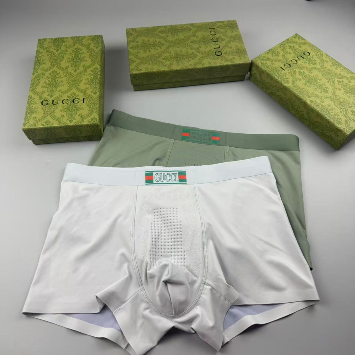 Gucci White Gold Small Waist Patch Boxer Briefs, image 4