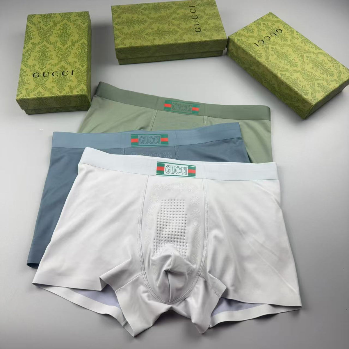 Gucci White Gold Small Waist Patch Boxer Briefs, image 6