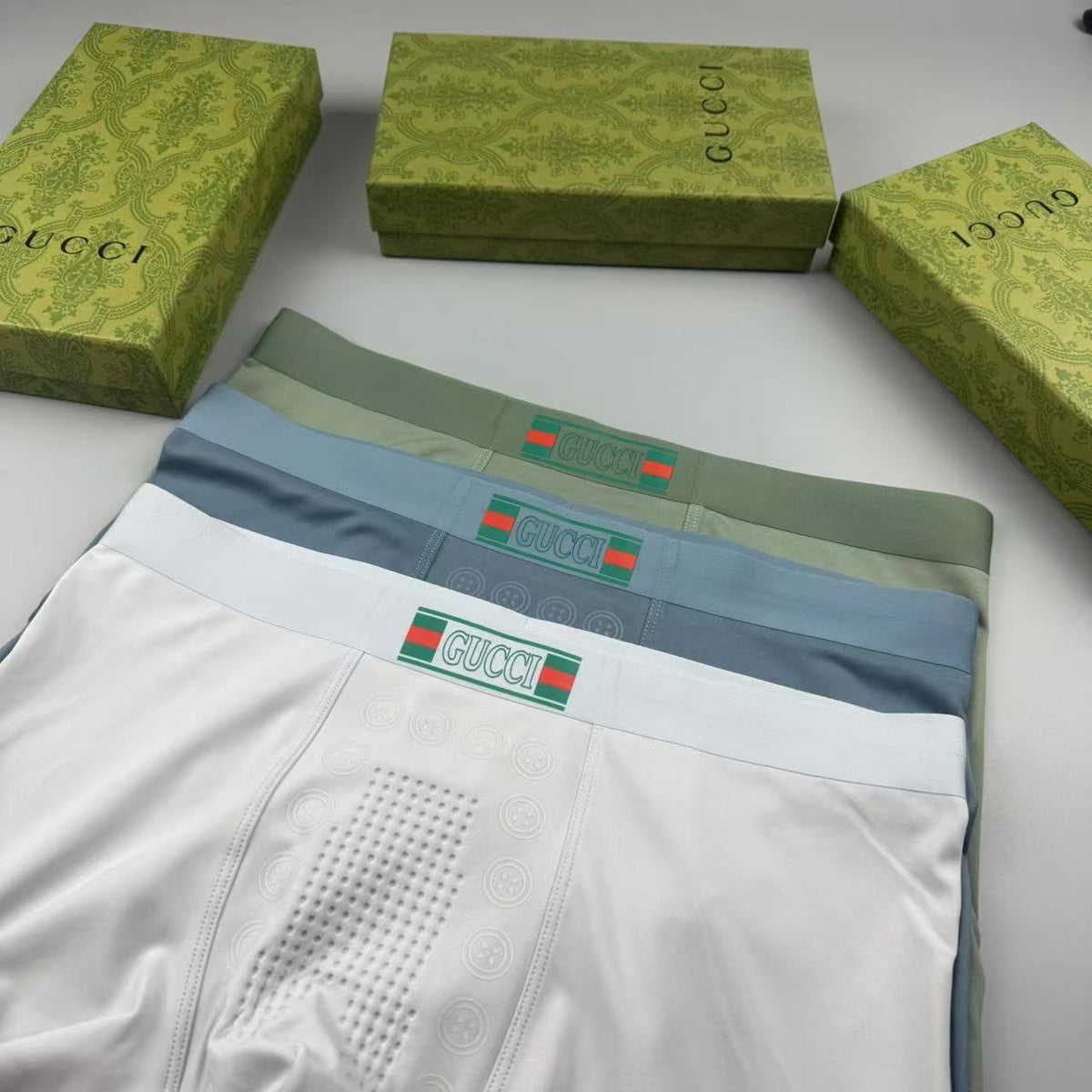 Gucci White Gold Small Waist Patch Boxer Briefs, image 7