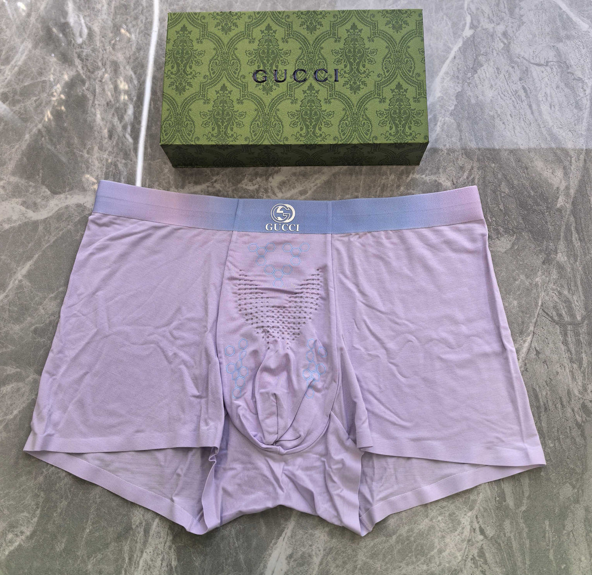 Gucci Pink Black Lilac Small Double Letters Boxer Briefs, image 8