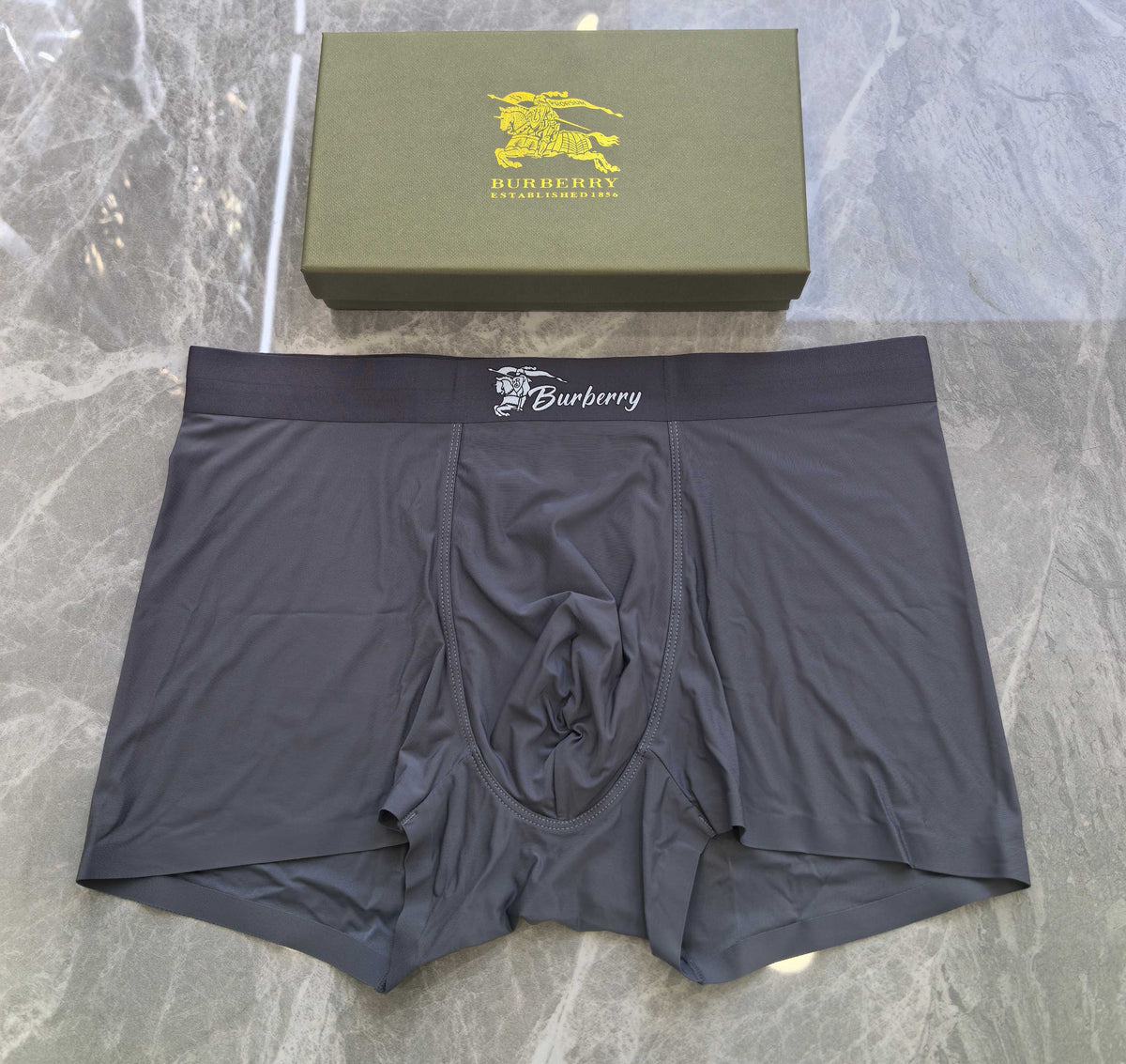 Burberry White Grey Lilac Waist Letter Patch Boxer Briefs, image 3