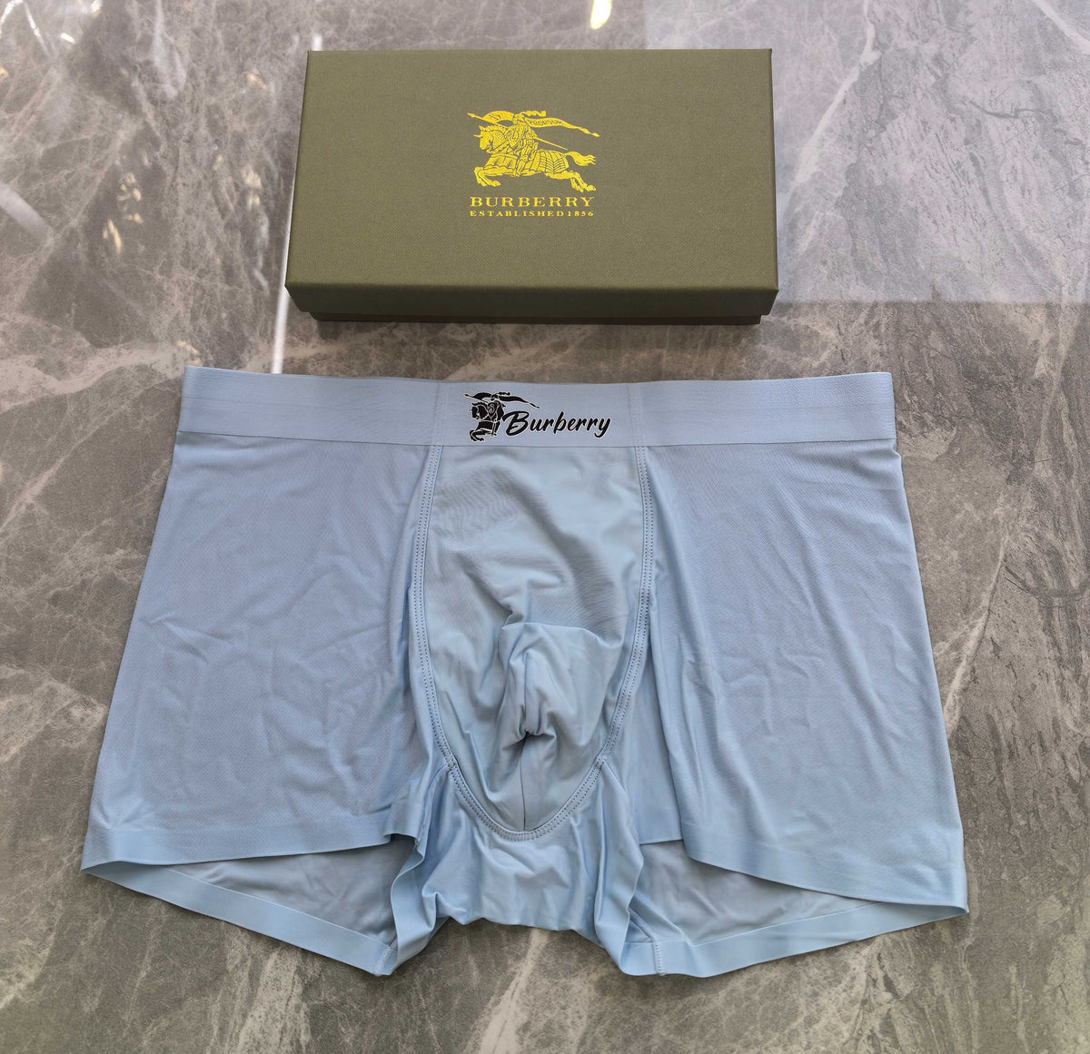 Burberry White Grey Lilac Waist Letter Patch Boxer Briefs, image 2