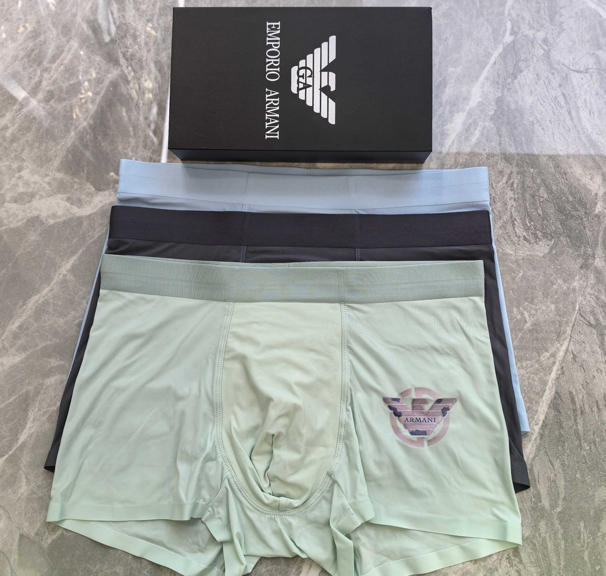 Armani Grey Bear Detail Boxer Briefs, Box of 3, gallery image 5