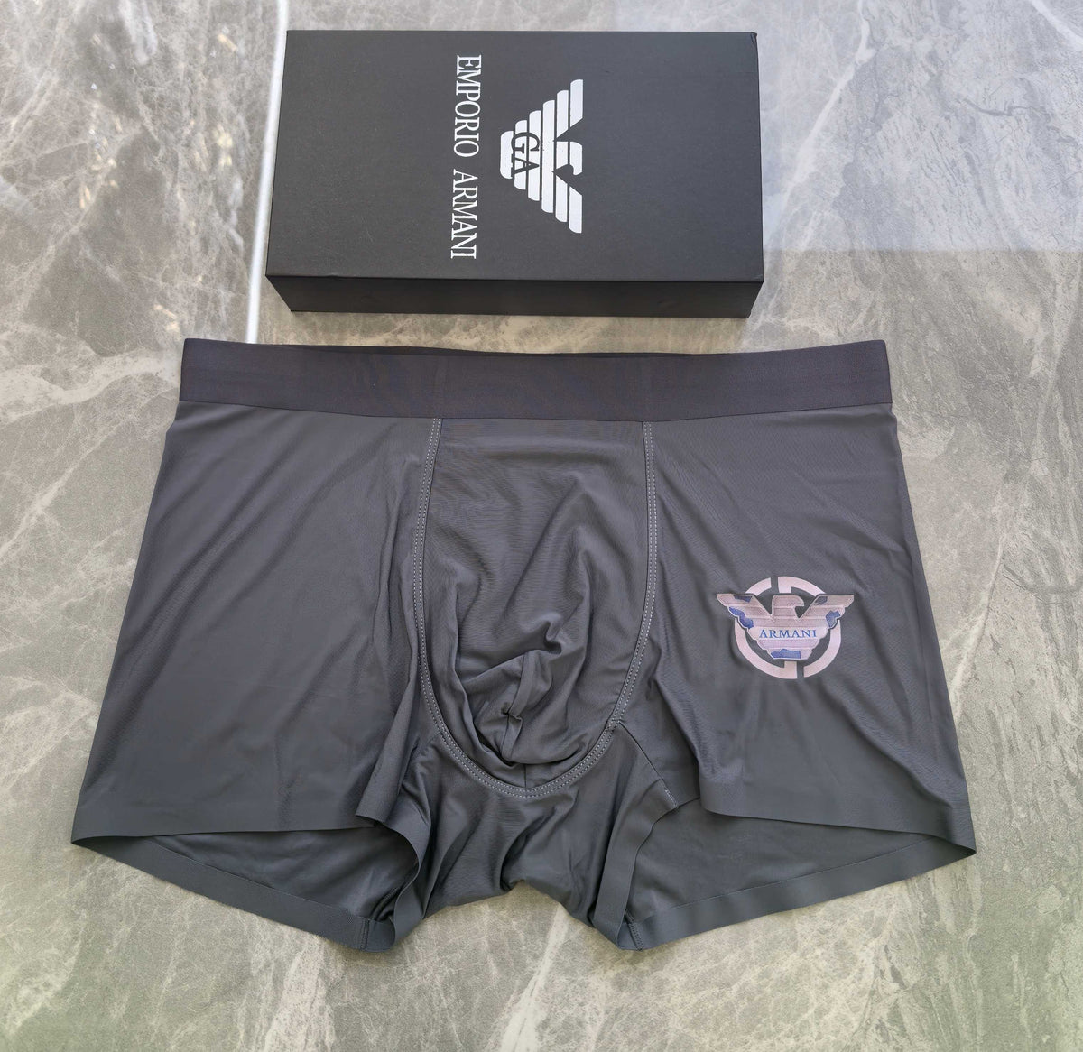 Armani Grey Bear Detail Boxer Briefs, Box of 3, gallery image 1